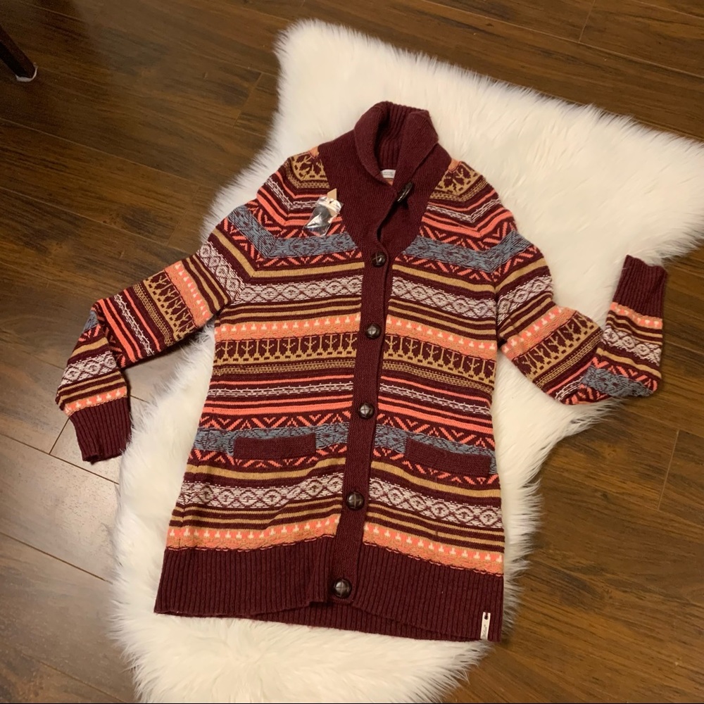 NWT WOOLRICH Cardigan Sweater Blazing Star Fair Isle Warm Cozy - Picture 2 of 15